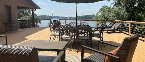Large deck with fabulous lake views