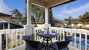 Villa Kailani Townhomes at Poipu Beach A - Partial Ocean View Covered Dining Lanai