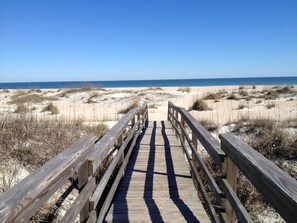 Entrance to the beach only steps away, just east of the house