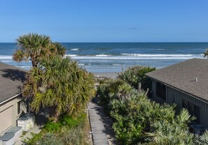 Ocean view with green landscaping