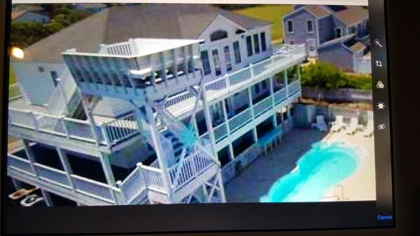 All Wrap around decks lead to pool area accessible from each bedroom