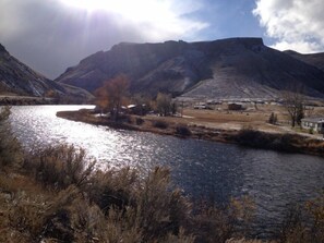 cabin setting, late fall