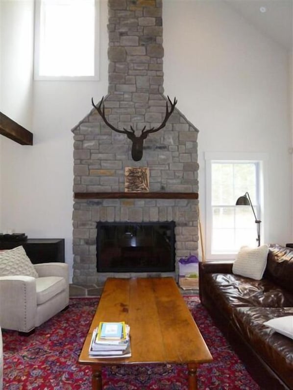 Hand-built Stone Fireplace