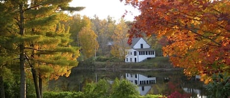 The view of 19 Main Street across Harrisville Pond