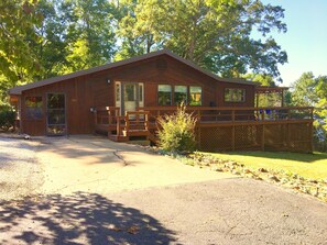 Front of The Good Life, private driveway, 3-4 cars comfortably. Bring your boat!