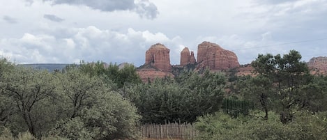 View from the driveway of Cathedral Rock. 