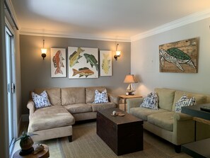 Living room with queen size sleeper sofa
Serviced every year