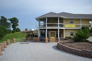 Parking and gated entrance into the Lower unit 