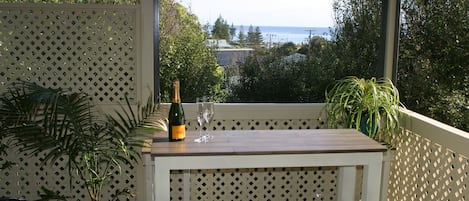 Delightful sea views on your own private deck, with BBQ. 