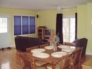 Dining area with door to private patio & backyard