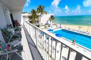 Veiw from balcony overlooking the heated pool, 