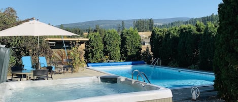 Hot tub now up and running on patio of spartan house.  Fenced and private.