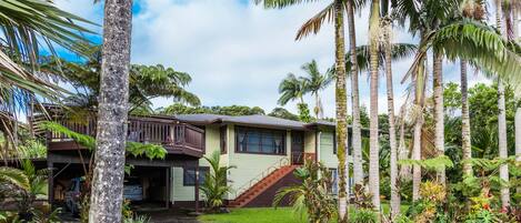 A charming Hawaiian Home nestled in lush landscape