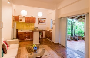 Kitchenette and Living Room Area