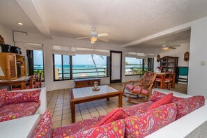 Living Area and View - Yool Caanal Condominiums,unit 4, 2nd level Akumal Mexico vacation rental