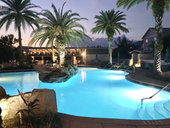 Amazing Pool with Hot Tub & Firepit, and Lounging Area with Grills and TVs