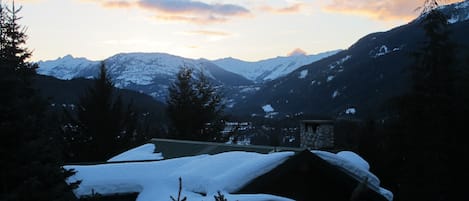 Sunset looking out the living room window down the Callaghan Valley
