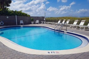 Swim and relax in the beachside year round heated pool