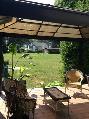 Gazebo overlooking garden 