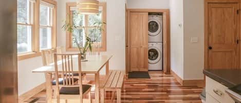 One of the light-filled dining areas.