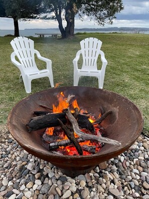 Fire pit and beach as your backyard