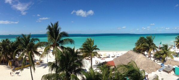 Beautiful view of the beach and ocean from my balcony