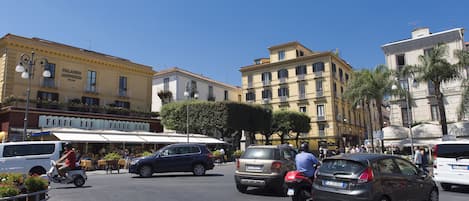 First floor studio flat, Piazza Tasso, Sorrento's main square.