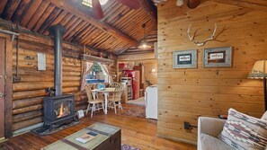 gas fireplace is the main source of heat