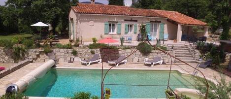 Bedrooms lead direct to the pool