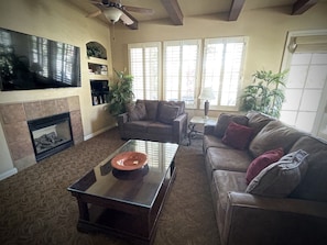 Great room integrates, Living, Dining and Kitchen areas.