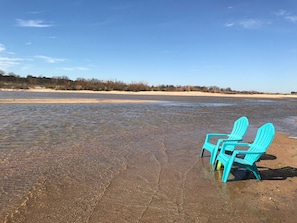 Bring your chairs to the sandbar & watch your kids splash & play. (photo 3/2020)