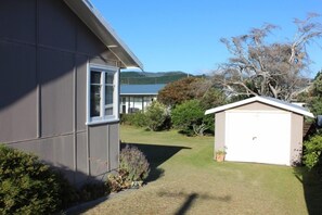 View of driveway into backyard