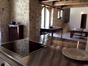 View from kitchen to living area