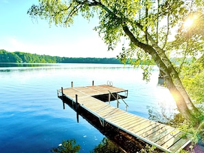 Large dock to play, hang out, or tie your boat up! Floating lily pad included!