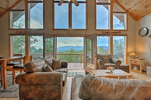 Living Room | Free WiFi | Expansive Mountain Views