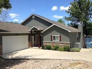 Lakefront home with good parking available.