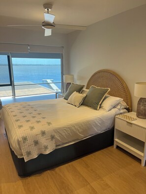 Main  bedroom 1 with ensuite and killer views of the lake