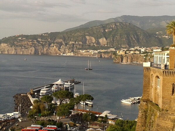 Breathtaking view over Sorrento Harbour and coast landscape; 