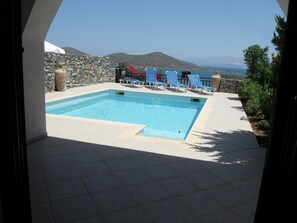 The pool area from the dinning room