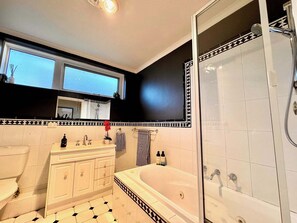 Bathroom has fullLength bath