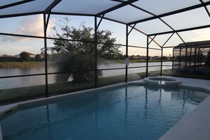 Private pool/spa at dusk