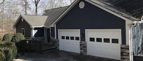 Front of house with new siding