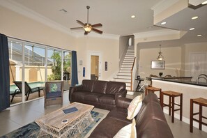 Great Room Opens to Pool & Lanai