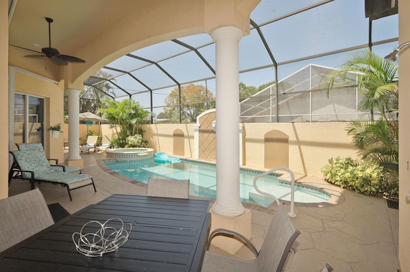 Outdoor Lanai,  Heated Pool and Spa