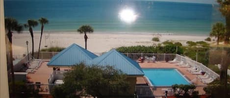 View of Pool and beach from roof