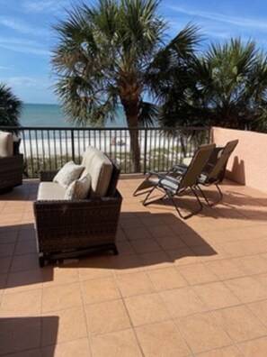 The Patio is on  the Gulf of Mexico!!