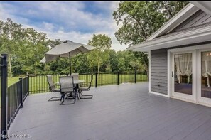 Lots of Deck space for Entertaining and great place to enjoy some coffee or wine