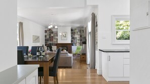 View from hallway to dining and living area