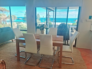 Dining area with extendable table to seat 8