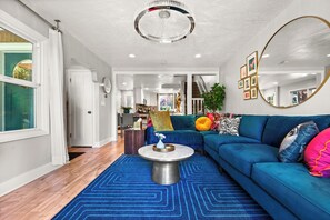 Spacious, bright, and comfortable living room
